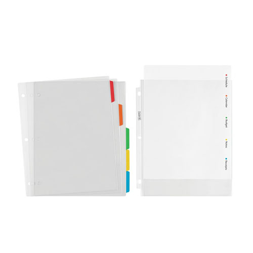 Avery Easy View Durable Plastic Dividers 5 Tab Set Clear WB Mason