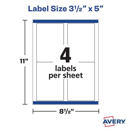 400 Laser Inkjet Labels - 6.5 X 4.25 Legal Size, 4 Per Sheet, White Shipping Labels