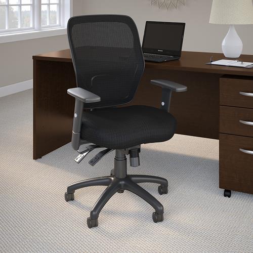 Bush Business Furniture Corporate Mid Back Multifunction Mesh Office ...