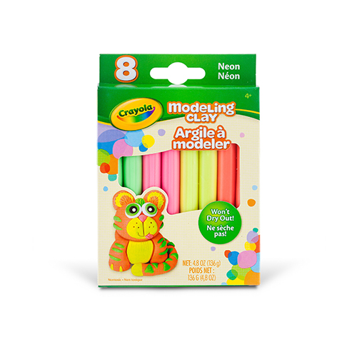 Crayola Modeling Clay 8 colors Non toxic sticks Neon colors won't dry out!