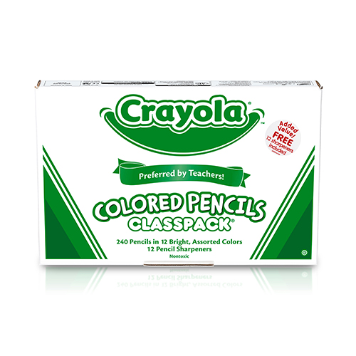 Crayola 240 Ct Colored Pencil Classpack 68-8024 12 Assorted Colors 