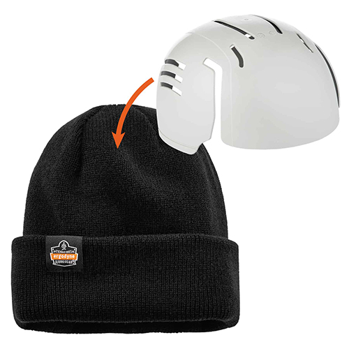 ergodyne N-Ferno® 6811ZI Black Rib Knit Hat with Bump Cap Insert
