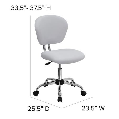 Flash Furniture Mid-Back White Mesh Padded Swivel Task Chair with