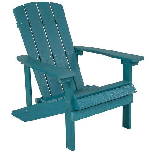 Flash Furniture Charlestown All-Weather Adirondack Chair in Sea Foam Faux Wood 