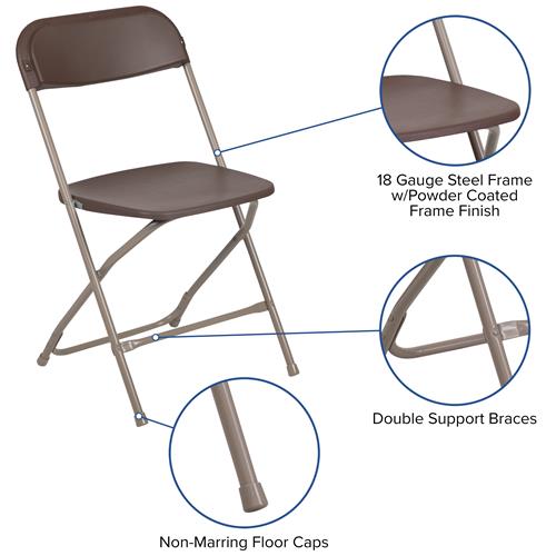 Flash Furniture 2-Pack Heavy Duty Folding Chairs – 650 Lb Capacity, Beige, For Parties & Events