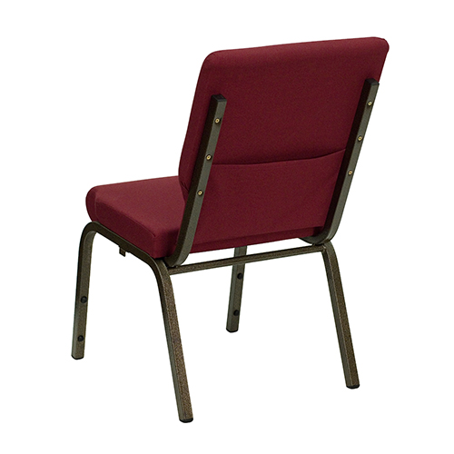HERCULES Series 18.5W Church Chair in Brown Fabric with Cup Book Rack Flash Furniture 4 Pk Gold Vein Frame 