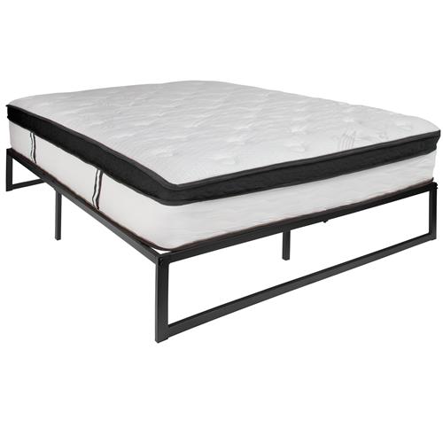 Inch Memory Foam Pocket Spring Mattress, Metal Queen Bed Frame For Box Spring And Mattress