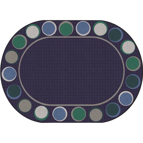 Flagship Carpets Sitting Spots Oval Classroom Rug, 6' x 8' 4", Cool
