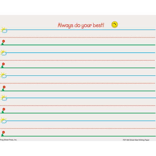 Teacher Created Resources Smart Start Writing Paper 8 1 2 X 11 