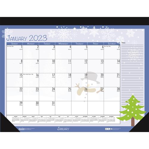 House of Doolittle 100 Recycled Seasonal Desk Pad Calendar, 22" x 17