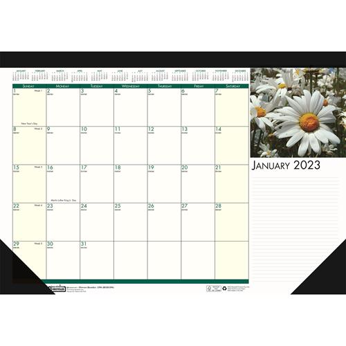 House of Doolittle Recycled Floral Photographic Monthly Desk Pad