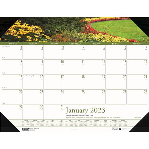 House of Doolittle Recycled Gardens of the World Photo Monthly Desk Pad ...