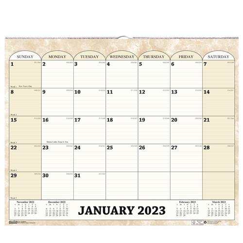 House Of Doolittle Recycled Monthly Horizontal Wall Calendar 14 7 8 X 