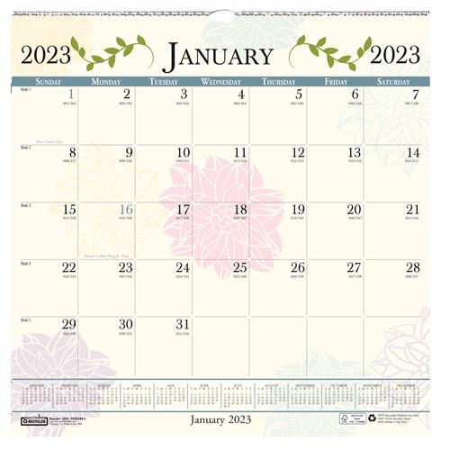 House of Doolittle Wall Calendar, 12" x 12", 2023 - WB Mason