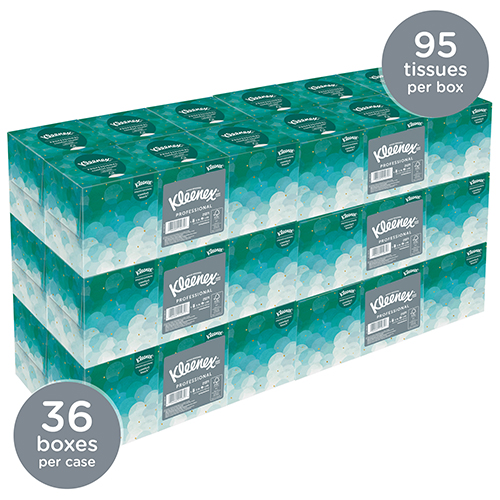 Kleenex Professional Facial Tissue Cube, Upright Face Box, White, 6-Box ...