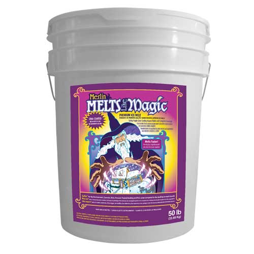 Merlin Melts Like Magic™ Premium Ice Melt, 50lb Pail WB Mason