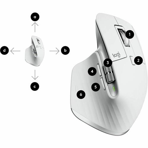 Logitech MX Master 3S Mouse, 8000 dpi, Mac, Wireless, White Logitech MX Master 3S Mouse, 8000 dpi, Mac, Wireless, White