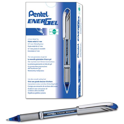ga sightseeing rijm Durven Pentel® EnerGel NV Liquid Gel Pen, .7mm, Blue Barrel, Blue Ink - WB Mason