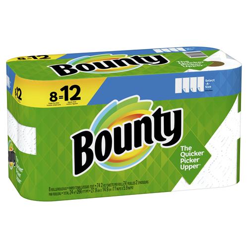 Bounty® Select-A-Size Paper Towels, Single Plus Rolls, White, 74 Sheets ...