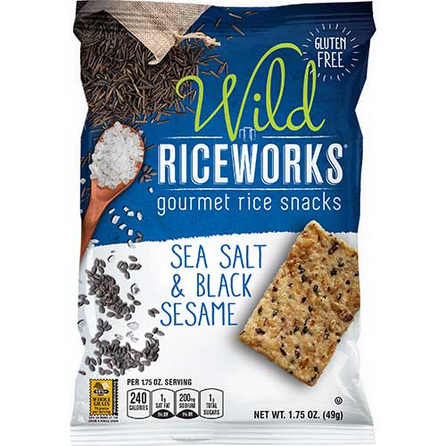RiceWorks® Wild Sea Salt & Black Sesame Rice Crisps, 1.75 oz., 14/CS WB Mason