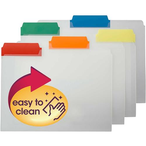 Smead Poly Tab 1/5 Cut Tab, Clear, 25 Per Pack (64600) - Imported Products From USA