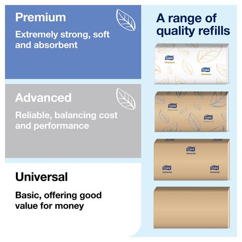 Tork Xpress Mini H2 Multifold Hand Towel Dispenser, Plastic, White