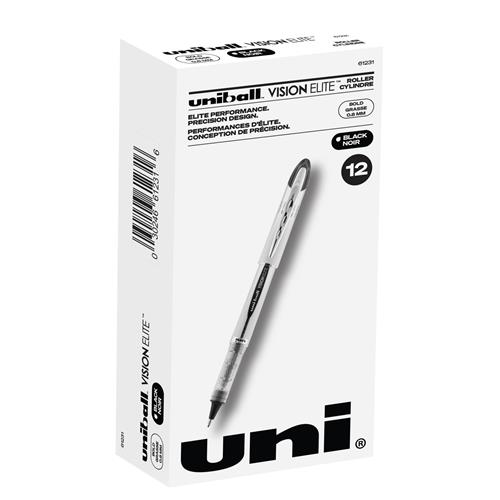 Uniball Vision Elite Rollerball Pens Micro Point 0 5mm Black 12 Count for sale online