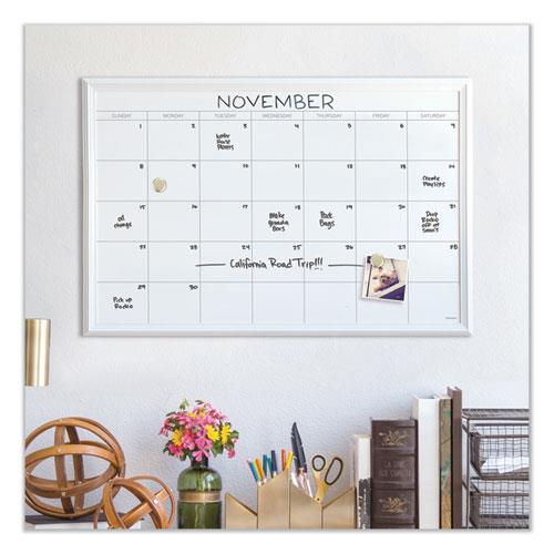 Medium Point U Brands Magnetic Monthly Calendar Dry Erase Board Gold Aluminum Frame & Low Odor Magnetic Dry Erase Markers with Erasers 6-Count 520U06-24 Assorted Colors 20 x 16 Inches 