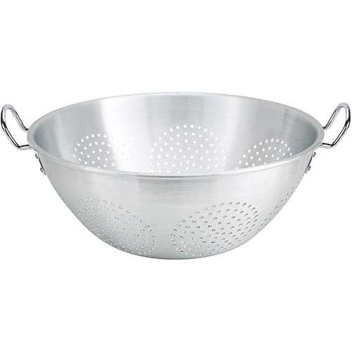 Winco® Chinese Style Colander, Aluminum, 16 qt. WB Mason