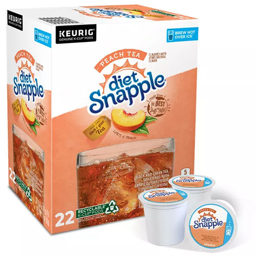 Snapple® Diet Peach Iced Tea KCup® Pods, 22/BX WB Mason