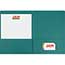 JAM Paper Premium Matte Cardstock Twin Pocket Folders, Teal Blue, 100/BX Thumbnail 2