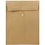 JAM Paper Booklet Premium Envelopes with Button and String Closure, 9" x 12", Brown Kraft Paper Bag, 50/BX Thumbnail 1