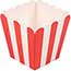 JAM Paper Popcorn Box, 3" x 3", Red Striped, 10/PK Thumbnail 1