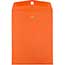 JAM Paper Envelopes with Clasp Closure, 9" x 12", Orange Recycled, 100/BX Thumbnail 1