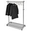Alba™ Garment Racks, Two-Sided, 2-Shelf Coat Rack, 6 Hanger/6 Hook, Silver Steel/Wood Thumbnail 5