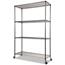 Alera NSF Certified 4-Shelf Wire Shelving Kit with Casters, 48w x 18d x 72h, Black Anthracite Thumbnail 1