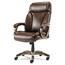 Alera Alera Veon Series Executive High-Back Bonded Leather Chair, Supports Up to 275 lb, Brown Seat/Back, Bronze Base Thumbnail 1