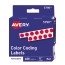 Avery Color-Coding Labels, Permanent Adhesive, Red, Handwrite, 1/4" Diameter, 450/PK Thumbnail 1
