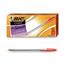 BIC Cristal Xtra Smooth Ballpoint Pen, Stick, Medium 1 mm, Red Ink, Clear Barrel, Dozen Thumbnail 10