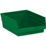 W.B. Mason Co. Plastic Shelf Bin Boxes, 11 5/8" x 11 1/8" x 4", Green, 8/CS Thumbnail 1