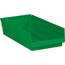 W.B. Mason Co. Plastic Shelf Bin Boxes, 17 7/8" x 8 3/8" x 4", Green, 10/CS Thumbnail 1