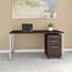 Bush Business Furniture 400 Series Table Desk with 3 Drawer Mobile File Cabinet, 60"W x 30"D, Mocha Cherry Thumbnail 2