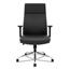 HON Basyx Define Executive High-Back Leather Chair, Supports 250 lb, 17" to 21" Seat Height, Black Seat/Back, Polished Chrome Base Thumbnail 2