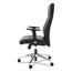 HON Basyx Define Executive High-Back Leather Chair, Supports 250 lb, 17" to 21" Seat Height, Black Seat/Back, Polished Chrome Base Thumbnail 4