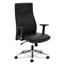 HON Basyx Define Executive High-Back Leather Chair, Supports 250 lb, 17" to 21" Seat Height, Black Seat/Back, Polished Chrome Base Thumbnail 1