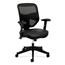 HON Basyx Prominent Mesh High-Back Task Chair, Center-Tilt, Tension, Lock, Adjustable Arms, Black Bonded Leather Seat Thumbnail 1