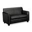 HON Basyx Circulate Tailored Two-Cushion Loveseat, Black Bonded Leather Thumbnail 1