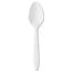 Boardwalk Mediumweight Polypropylene Cutlery, Teaspoon, White, 1000/Carton Thumbnail 4
