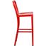 Flash Furniture 30" High Red Metal Indoor-Outdoor Barstool with Vertical Slat Back, 30" H, Metal, Red Thumbnail 4