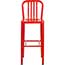 Flash Furniture 30 in High Red Metal Indoor/Outdoor Barstool with Vertical Slat Back, 30 in H, Metal, Red Thumbnail 2